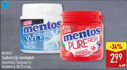 ALDI MENTOS Suikervrije kauwgom aanbieding