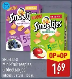 ALDI Smoeltjes Mini-Fruitreepjes Uitdeelzakjes aanbieding