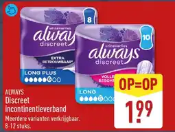 ALDI Always Discreet Incontinentieverband aanbieding
