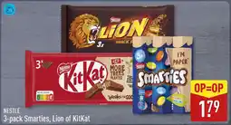 ALDI Nestle 3-pack Smarties, Lion of KitKat aanbieding