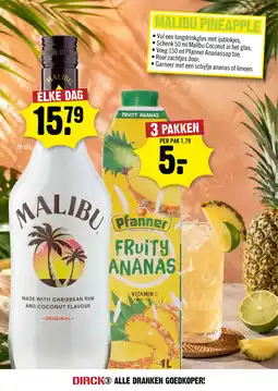 Dirck 3 Malibu Cocos Rum 70 cl aanbieding