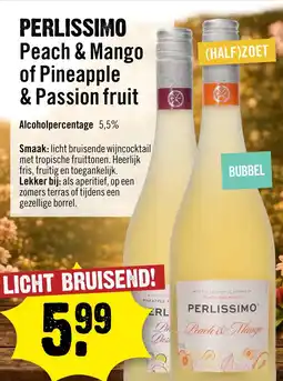 Dirck 3 Perlissimo Peach & Mango 75 cl aanbieding