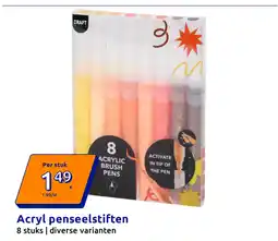 Action Acryl penseelstiften aanbieding