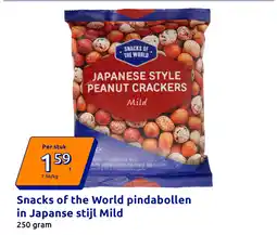 Action Snacks of the World pindabollen in Japanse stijl Mild aanbieding