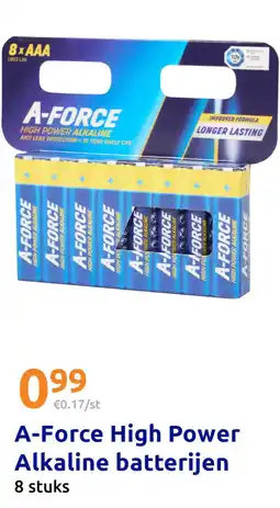 Action A-Force High Power Alkaline batterijen aanbieding