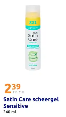Action Satin Care scheergel Sensitive aanbieding