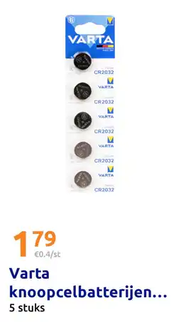 Action Varta knoopcelbatterijen CR2032 aanbieding
