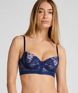 Hunkemoller Hunkemöller Voorgevormde longline beugel bh Lou Blauw aanbieding