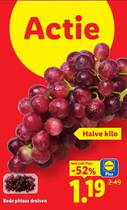 Lidl Rode pitloze druiven aanbieding