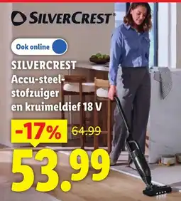 Lidl Silvercrest Accu-steel-stofzuiger en kruimeldief 18 V aanbieding