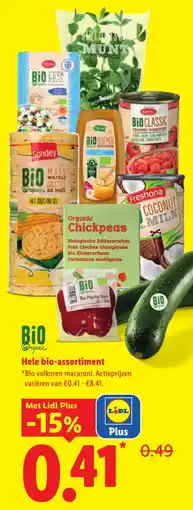 Lidl Hele bio-assortiment aanbieding