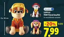 Lidl Lupilu PAW Patrol knuffel aanbieding