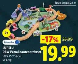 Lidl Lupilu PAW Patrol houten treinset aanbieding