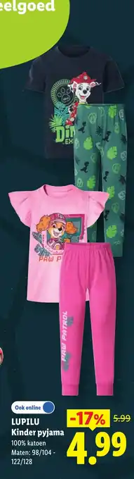 Lidl Lupilu Kinder pyjama aanbieding