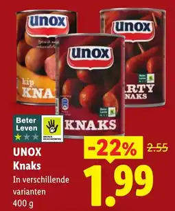 Lidl Unox Knaks aanbieding