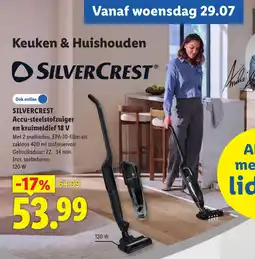 Lidl Silvercrest Accu-steelstofzuiger en kruimeldief 18 V aanbieding