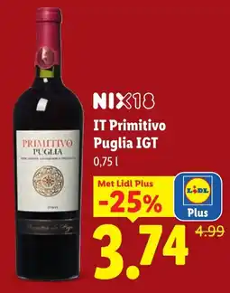 Lidl Nix18 Primitivo Puglia IGT aanbieding