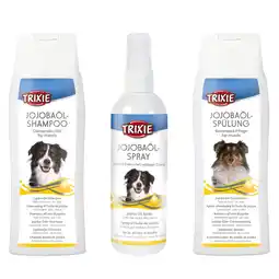 Zooplus Voordeelset: Trixie jojoba olie verzorgingsproducten shampoo, conditioner & spray hond aanbieding