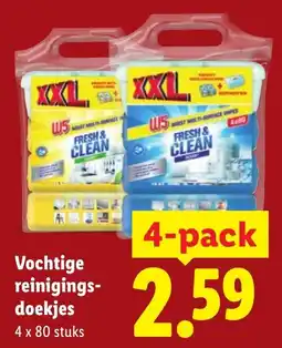 Lidl Vochtige reinigingsdoekjes aanbieding