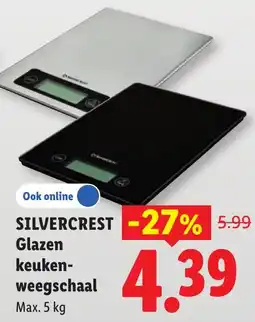 Lidl Silvercrest glazen keukenweegschaal aanbieding