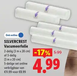 Lidl Silvercrest Vacuumeerfolie aanbieding