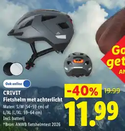 Lidl Crivit Fietshelm met achterlicht aanbieding