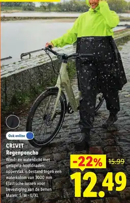 Lidl Crivit Regenponcho aanbieding