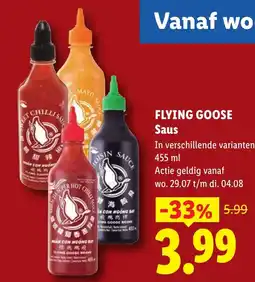 Lidl Flying Goose Saus aanbieding