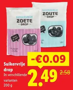Lidl Suikervrije drop aanbieding