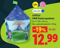Lidl Lupilu Paw Patrol speeltent aanbieding