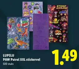 Lidl Lupilu PAW Patrol XXL stickervel aanbieding