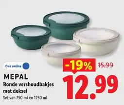 Lidl Mepal Ronde vershoudbakjes met deksel aanbieding