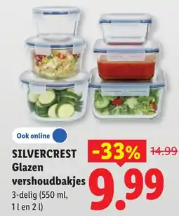 Lidl Silvercrest Glazen vershoudbakjes aanbieding
