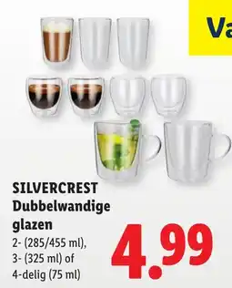 Lidl Silvercrest Dubbelwandige glazen aanbieding