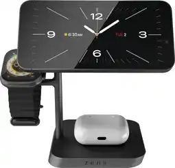 Coolblue Zens 3-in-1 MagSafe en Qi2 Draadloze Oplader 15W met Standaard en Watch Stand aanbieding