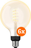 Coolblue Philips Hue Filament White Ambiance Globe XL 6-pack aanbieding