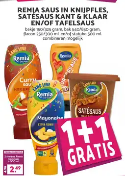 Boon`s Markt Remia saus in knijpfles, satésaus kant & klaar en/of tafelsaus aanbieding