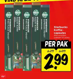 Vomar Voordeelmarkt Alle starbucks koffie capsules aanbieding