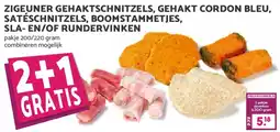 Boon`s Markt Zigeuner Gehaktschnitzels, Gehakt cordon bleu, satéschnitzels, boomstammetjes, sla- en / of Rundervinken aanbieding