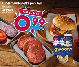 Boon`s Markt Runderhamburgers populair aanbieding