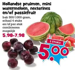 Boon`s Markt Hollandse pruimen, mini watermeloen, nectarines en/of passiefruit aanbieding