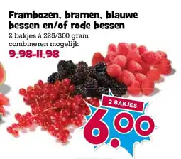 Boon`s Markt frambozen, bramen, blauwe bessen en of rode bessen aanbieding