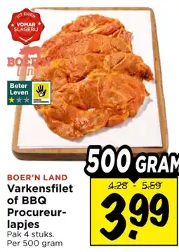 Vomar Voordeelmarkt Boer'n Land Varkensfilet of BBQ aanbieding