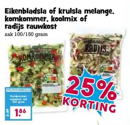 Boon`s Markt eikenbladsla of krulsla melange, komkommer, koolmix of radijs rauwkost aanbieding