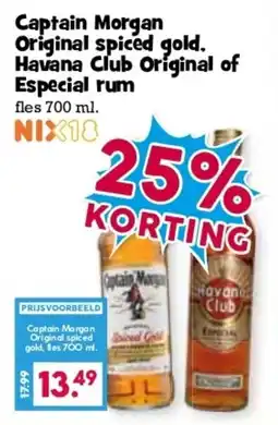Boon`s Markt Captain Morgan Original spiced gold, Havana Club Original of Especial rum aanbieding
