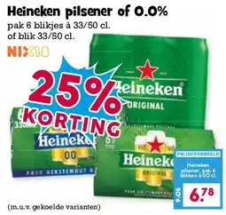 Boon`s Markt Heineken pilsener of 0.0% aanbieding