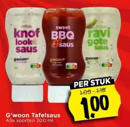 Vomar Voordeelmarkt Alle G'woon Tafelsaus aanbieding