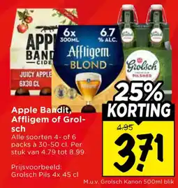 Vomar Voordeelmarkt Alle Apple Bandit, Affligem of Grolsch aanbieding
