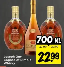 Vomar Voordeelmarkt Joseph Guy Cognac of Dimple Whisky aanbieding
