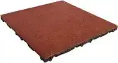 Bol.com IVOL Rubber tegels 45 mm - 0.5 m² (2 tegels van 50 x 50 cm) - Rood aanbieding